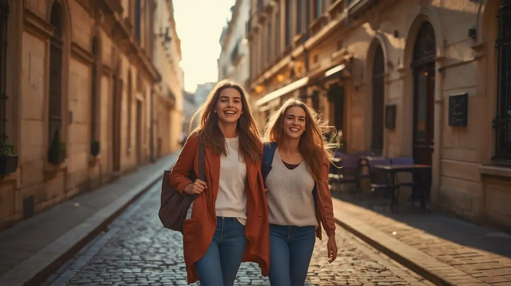 crear una imagen de una hija o hijo entre 15 años junto a su mamá y descubriendo un viaje inolvidable junto a su mamá fondos alusivos a Europa (1).webp